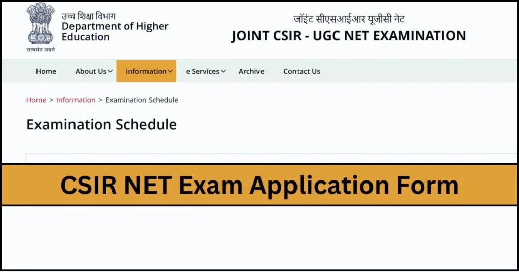 CSIR NET Exam Application Form