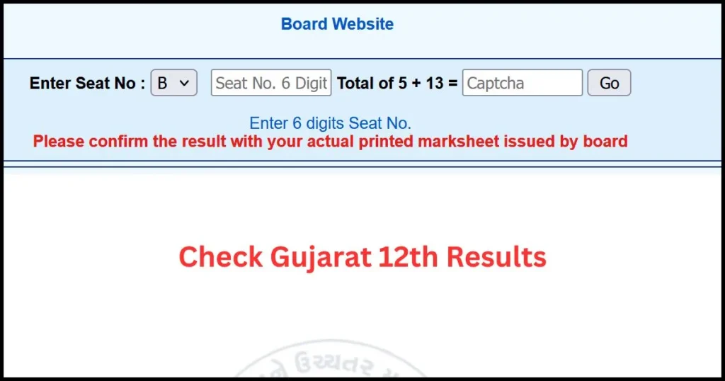 Gujarat 12th class Results