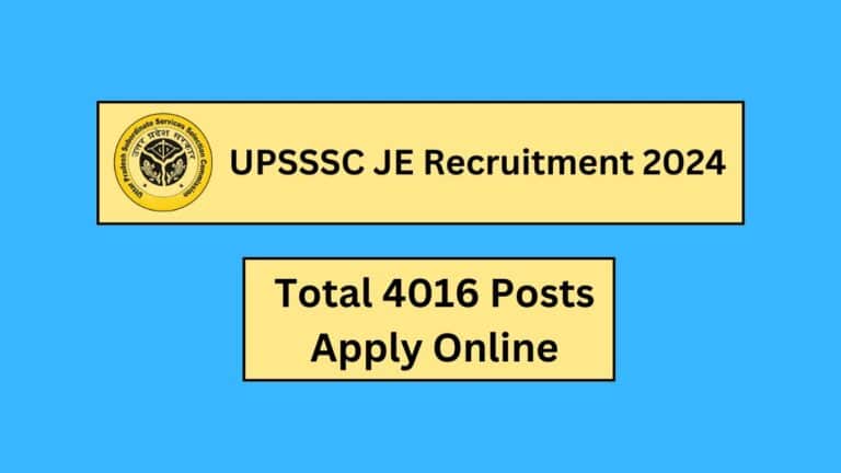 UPSSSC JE Recruitment 2024