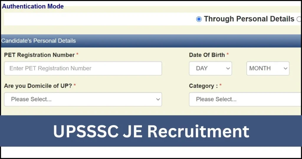 Uttar Pradesh JE Recruitment